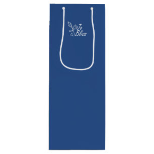 Solid Blue Promotional Gift Bag with White Logo 
