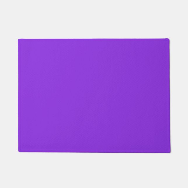 Solid Blue Purple Minimalist Plain Modern Doormat (Front)