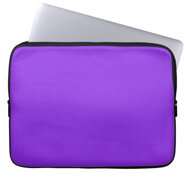 Solid Blue Purple Minimalist Plain Modern Laptop Sleeve (Front)