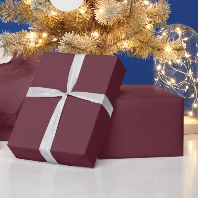 Solid Bordeaux Red Elegant Background Colour Wrapping Paper (Holidays)
