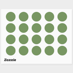 Solid Boston fern rustic green Classic Round Sticker