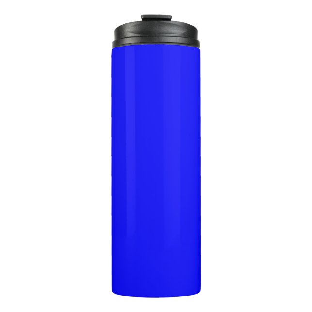 Solid Bright Blue Colour Minimalist Plain Thermal Tumbler (Front)