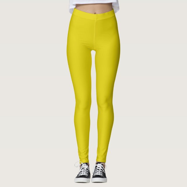 Solid bright citrine yellow leggings (Front)