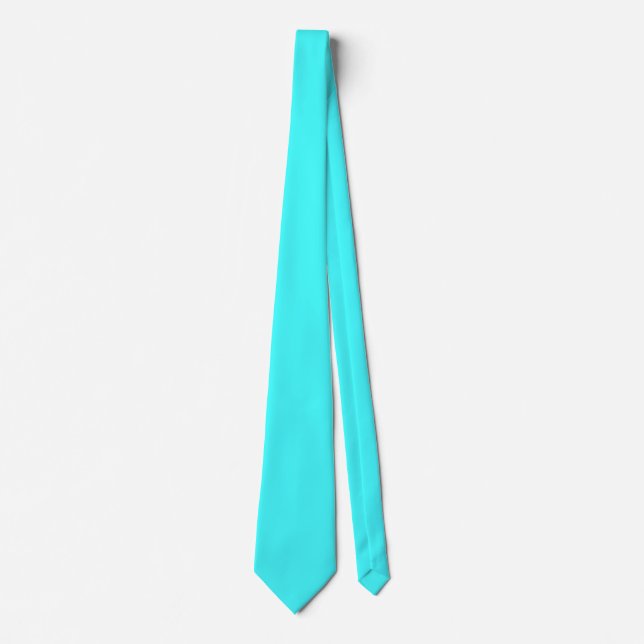 Solid Bright Cyan Colour Formal Neck Tie (Front)