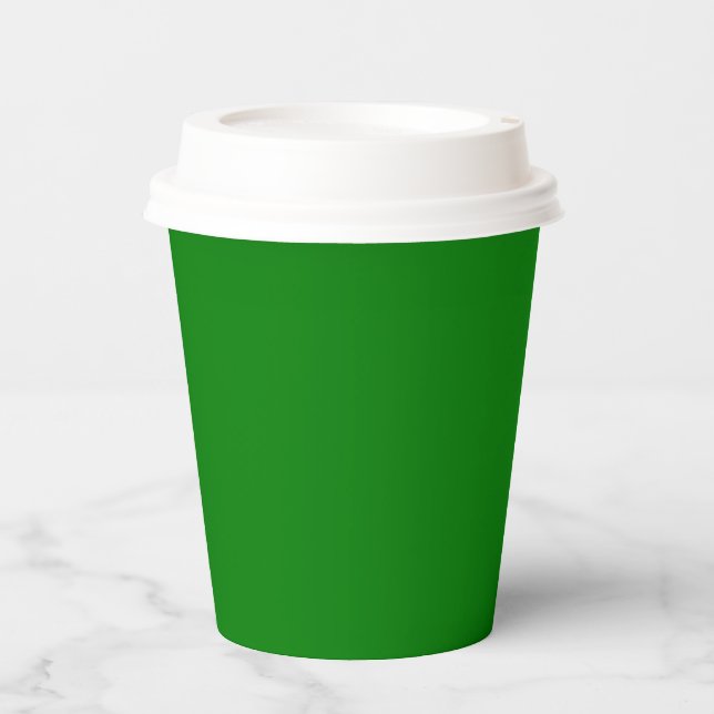 Solid bright green paper cups (Front)