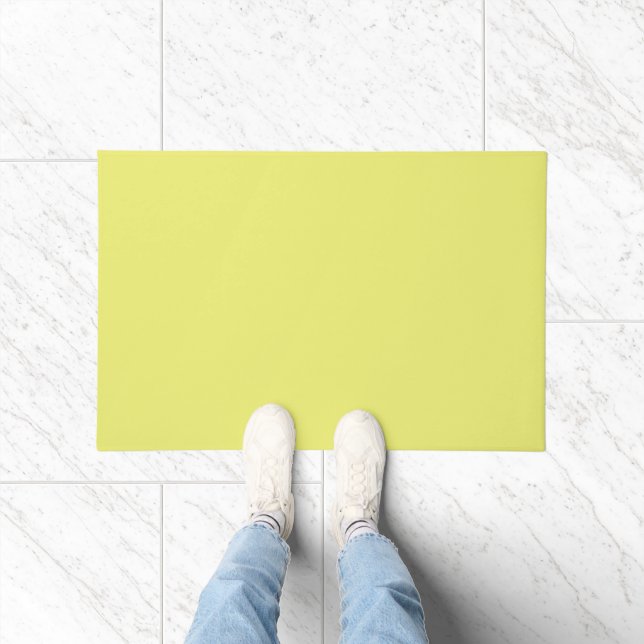 Solid Bright Lemon Yellow Door Mat (Indoor)