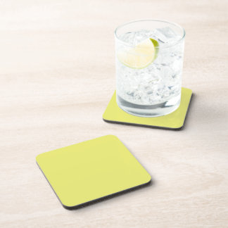 Solid Bright Lemon Yellow Square Coaster