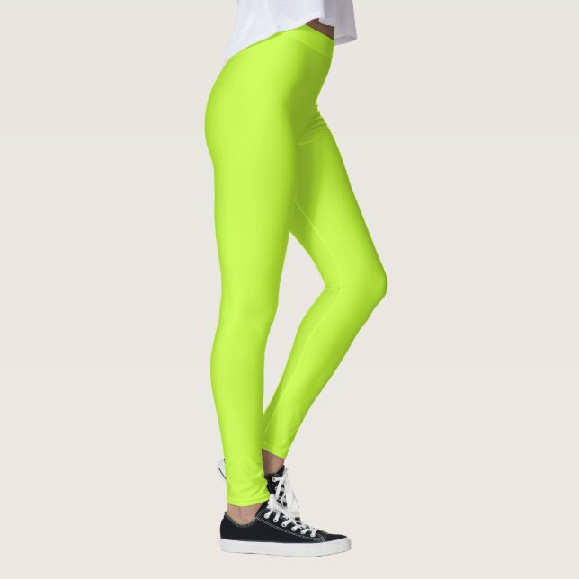 Solid bright lime light green leggings (Right)