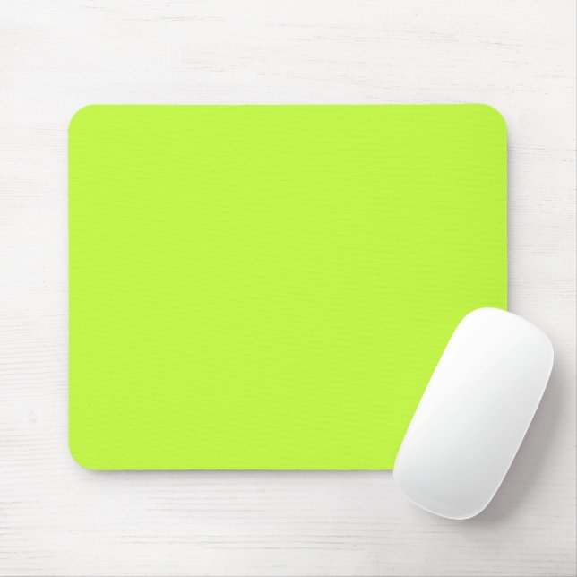 Solid bright lime light green mouse mat (With Mouse)