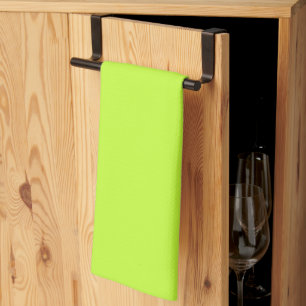Solid bright lime light green tea towel