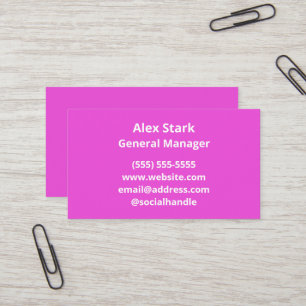 Solid Bright Pink Business Cards