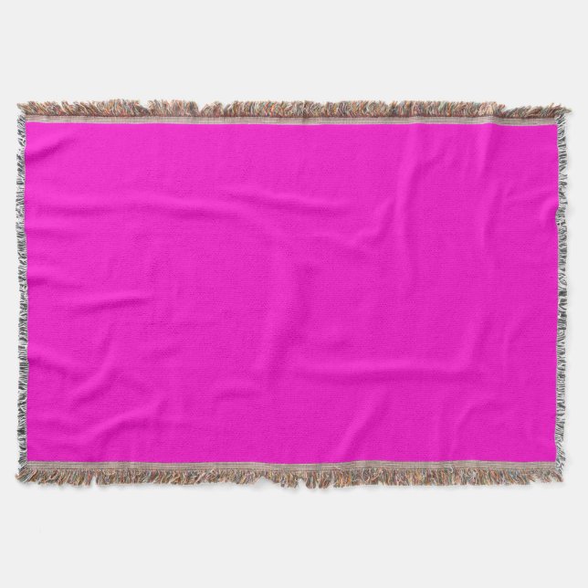 Solid Bright Pink Colour Throw Blanket (Front)