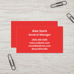 Solid Bright Red Business Cards
