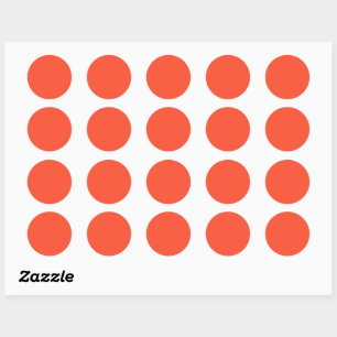 Solid bright red orange classic round sticker