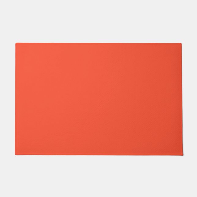 Solid bright red orange doormat (Front)