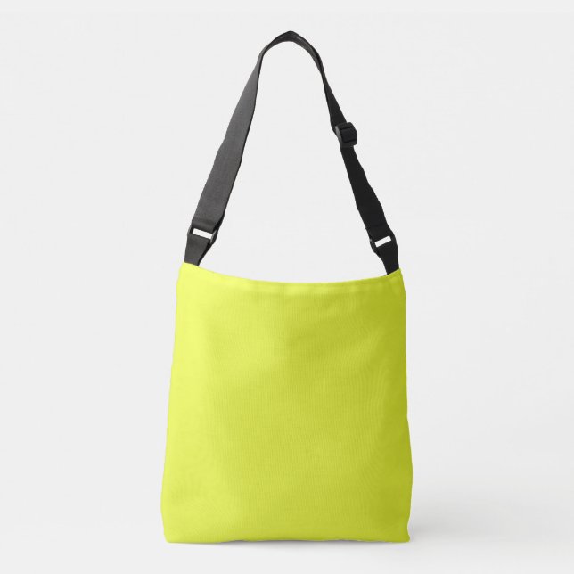 Solid bright sweet lemon yellow crossbody bag (Front)