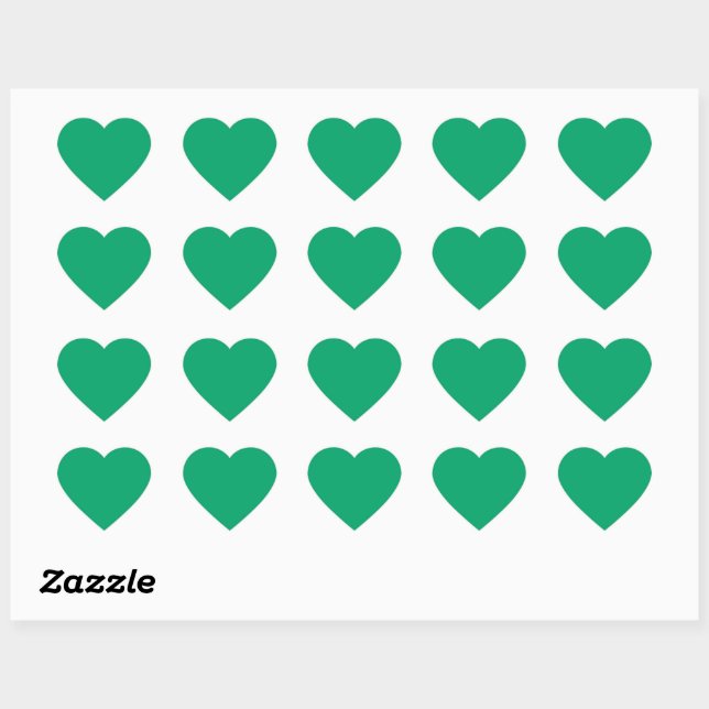 Solid brilliant green heart sticker (Sheet)