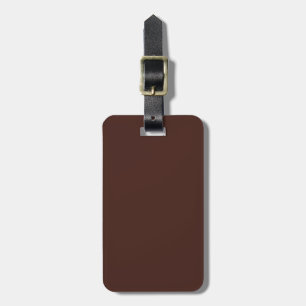 Solid Brown with White Text Luggage Tag
