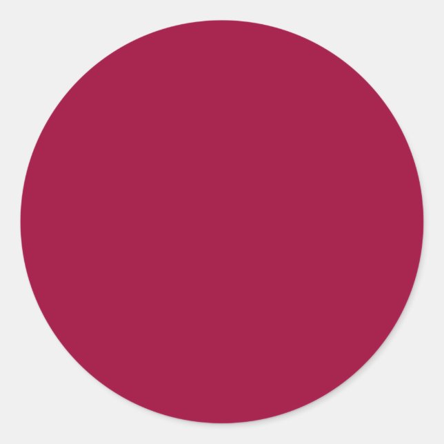 Solid Burgundy Background Colour Classic Round Sticker (Front)