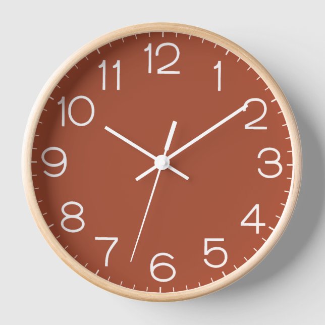 Solid Burnt Orange  Clock (Front)