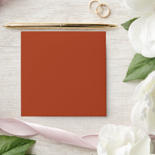 Solid Burnt Terracotta Orange Square Wedding Envelope