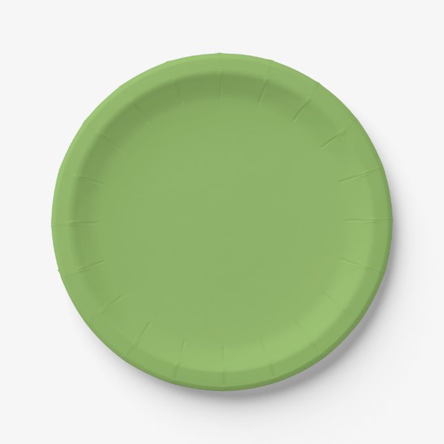 Solid cabbage green paper plate (Front)