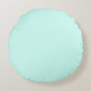 Solid cameo green mint soft turquoise round cushion