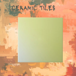 Solid Celery Green Ombre Ceramic Tile