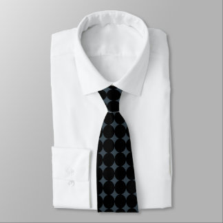 Solid Charcoal Black Shade Minimalist Point Circle Tie