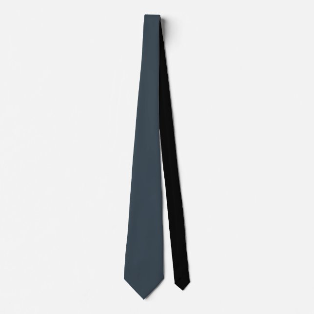 Solid Charcoal Black Shade Minimalist Professional Tie (Front)