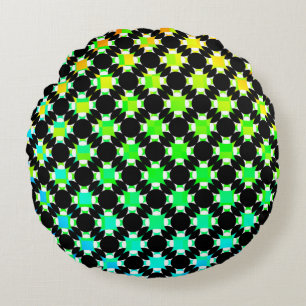 Solid Circle Cross by Kenneth Yoncich Round Cushion