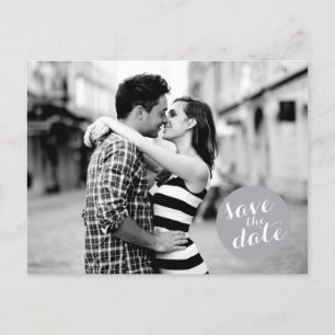 SOLID CIRCLE SAVE THE DATE ANNOUNCEMENT POSTCARD