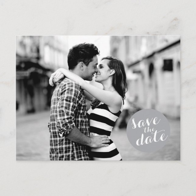 SOLID CIRCLE | SAVE THE DATE ANNOUNCEMENT POSTCARD (Front)