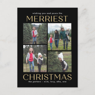 Solid Clean Collage Christmas Postcard