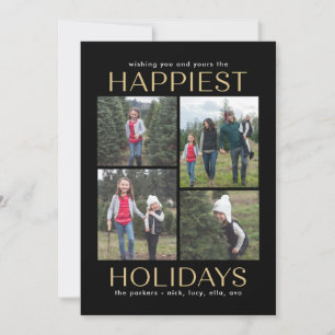 Solid Clean Collage Editable Colour Holiday Card