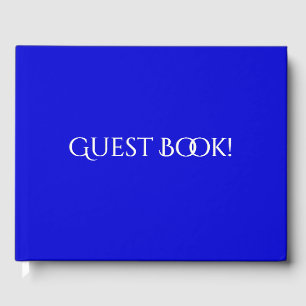 Solid Cobalt Blue Text Date Spine Guest Book