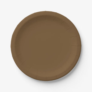 Solid coffee brown paper plate