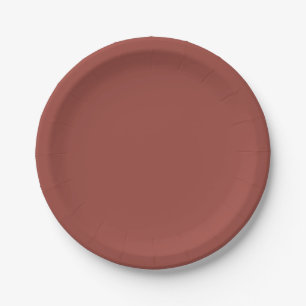 Solid Cognac Color Minimalist Plain Modern Paper Plate