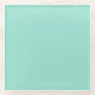 Solid color Beach Glass plain aqua green mint  Coaster