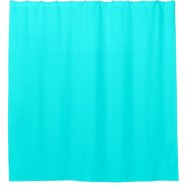 Solid color cyan shower curtain (Front)