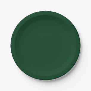 Solid color dark green paper plate