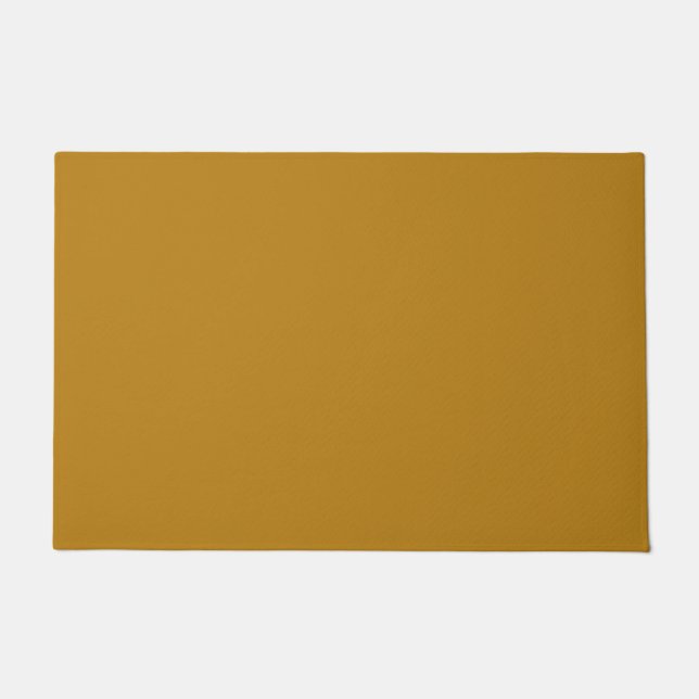 Solid color dark mustard brownish yellow doormat (Front)
