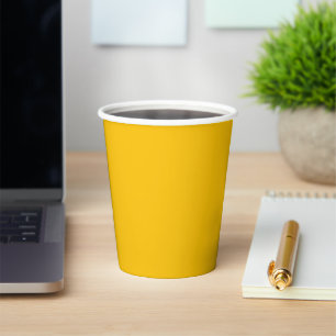 Solid color deep lemon mustard yellow paper cups
