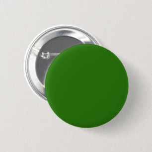 Solid color green leaves 6 cm round badge