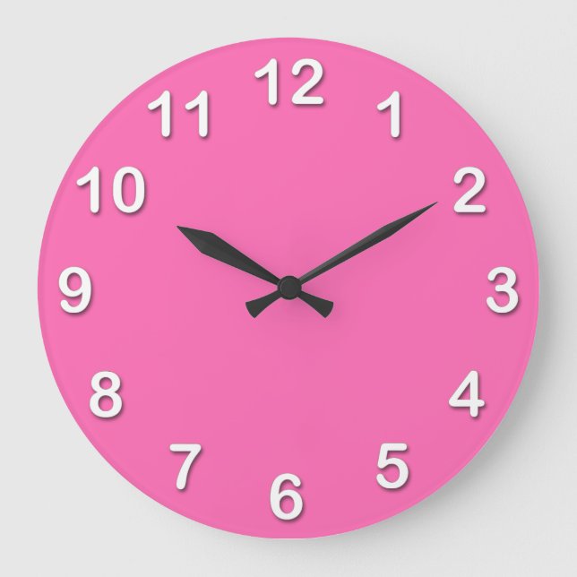 Solid Color: Hot Pink #2 Large Clock (Front)