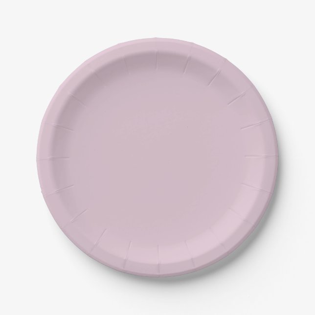 Solid color light pale pink paper plate (Front)