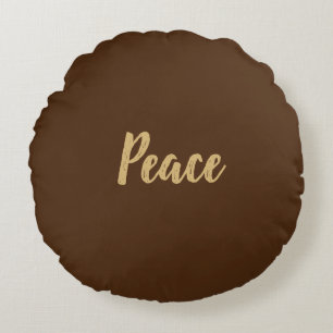 Solid Color Name Template Round Cushion