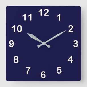 Solid Color: Navy Blue Square Wall Clock