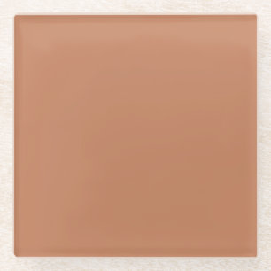 Solid color plain Copper brown Glass Coaster