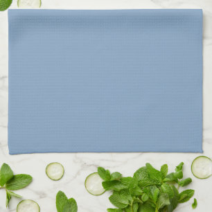 Solid color plain dusty blue pastel tea towel